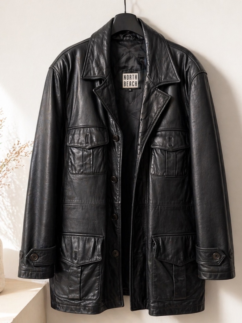 Michael Hoban North Beach Leather Jacket (Men’s XL, With Belt)